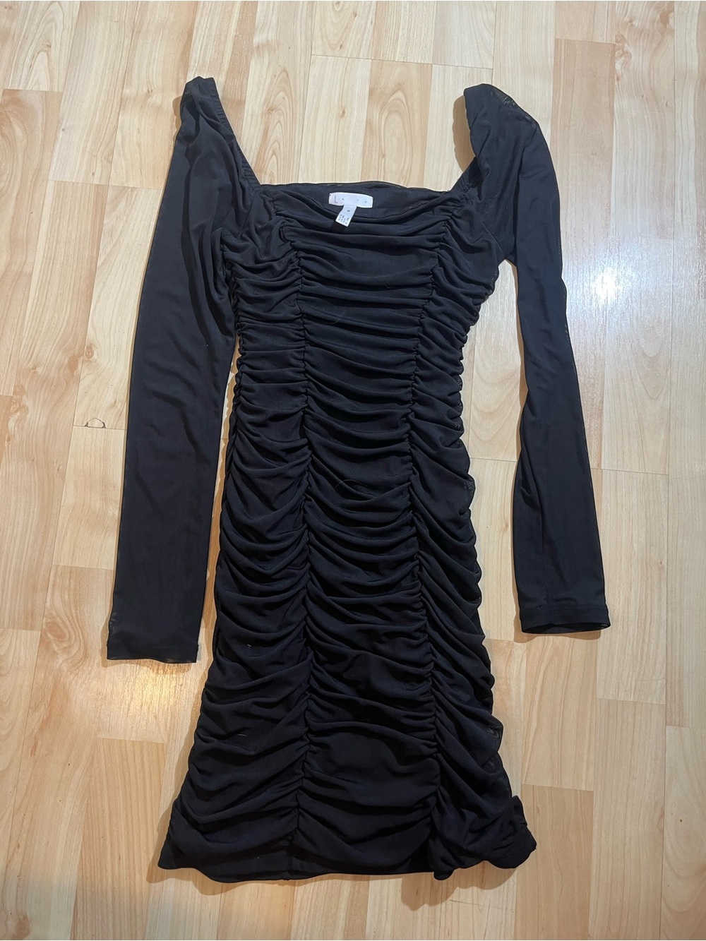 Leith Womens Long Sleeve Bodycon Mesh Dress Size XS